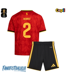 Belgia Zeno Debast #2 Echipament de Fotbal Replică Mondial 2026 Copii Acasa (+ Șorturi)